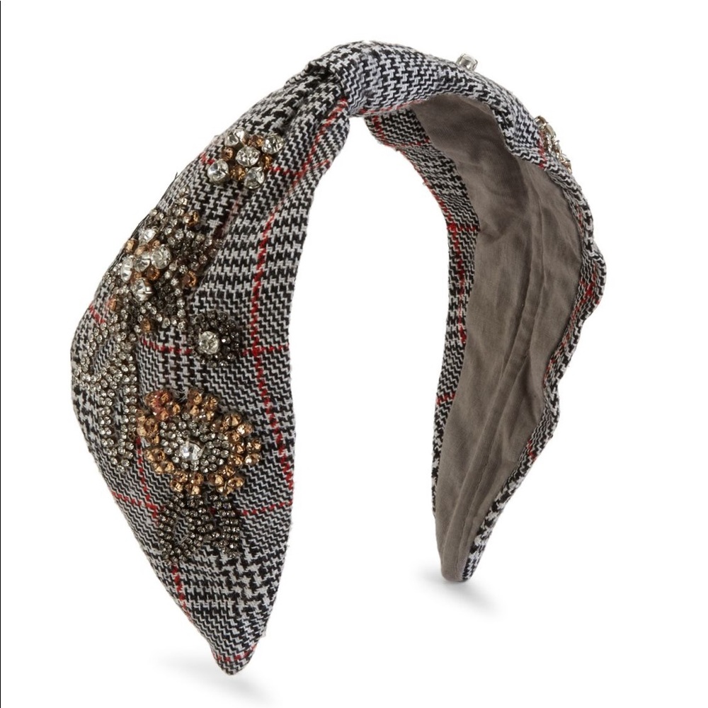 Namjosh Embellished Houndstooth Knotted Headband
